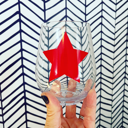 Wine Glass with Red Star