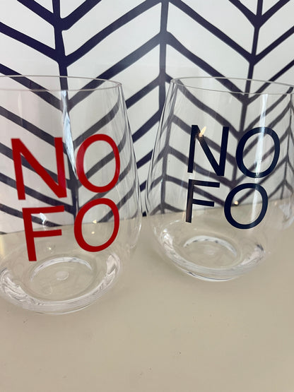 Red and Blue Custom Wine Glasses